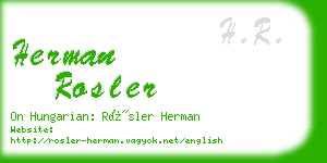 herman rosler business card